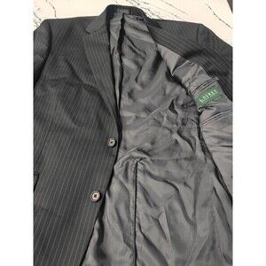 Lauren Ralph Lauren Black Pinstripe Wool Blazer Sport Coat Suit Jacket 46R